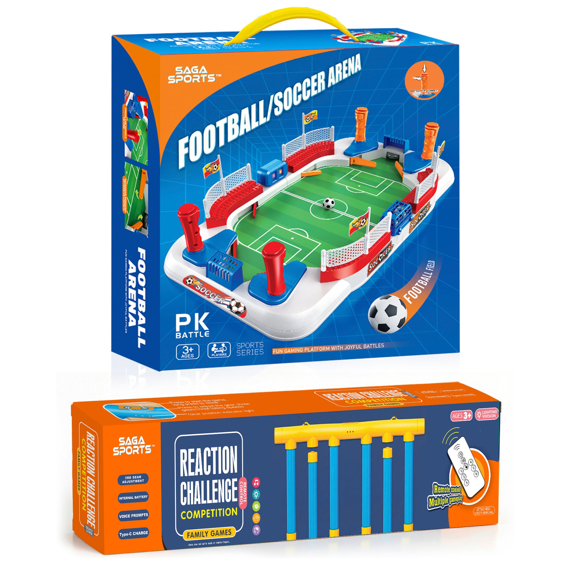 Kids Indoor Game Bundle – Mini Football Arena + Reaction Challenge Game