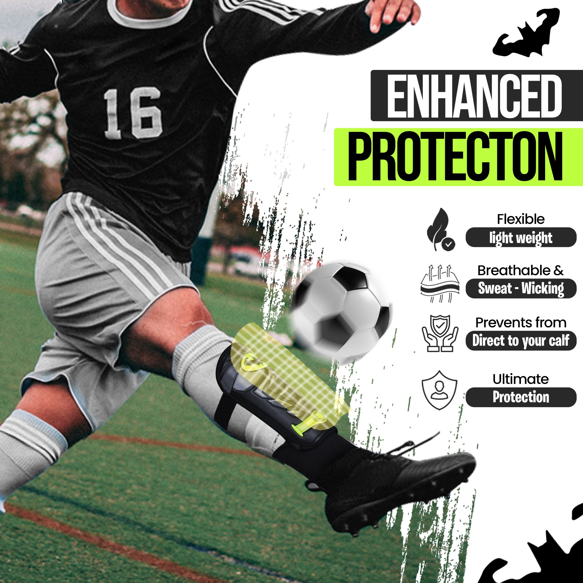 Batman Shin Guards for Soccer with Ankle Strap