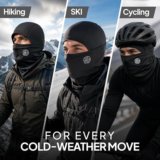Men’s Fleece-Lined Balaclava Ski Mask – Windproof Full-Face Winter Hood & Neck Gaiter for Motorcycling, Skiing, Cycling, Work and Outdoor Sports
