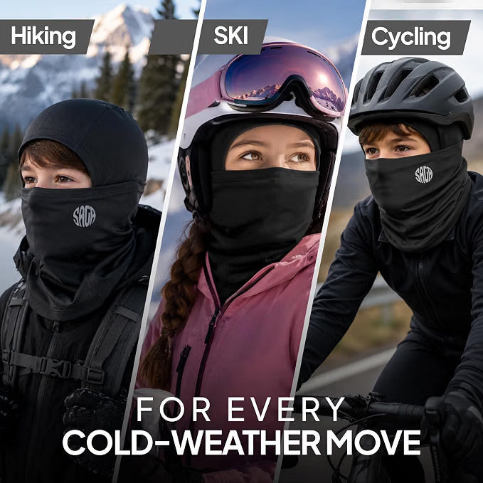 Kids Balaclava Ski Mask For Boys & Girls Windproof Full-Face Winter Hood & Neck Gaiter for Motorcycling, Skiing, Cycling, Work and Outdoor Sports