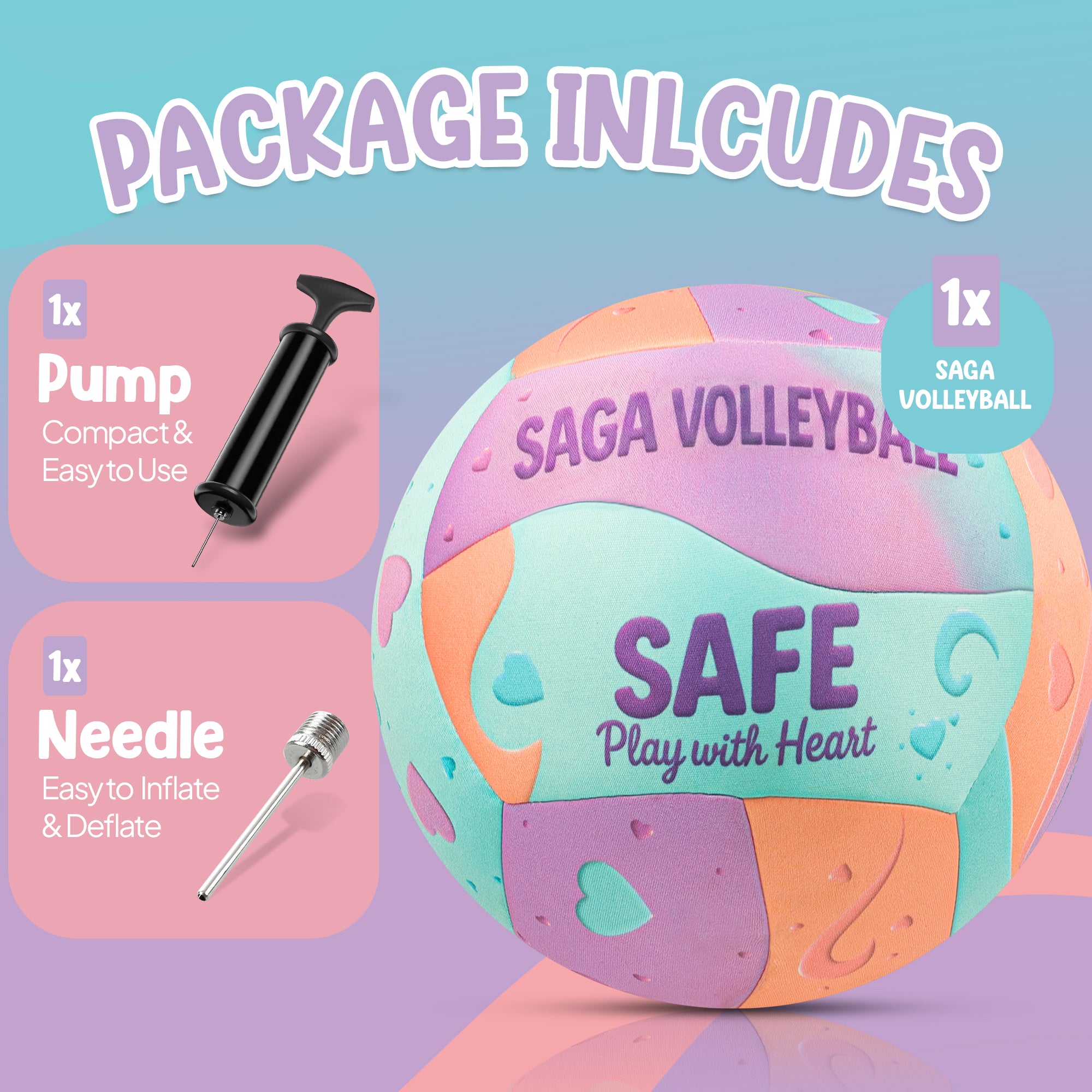 Kids Soft Volleyball for Indoor & Outdoor Play