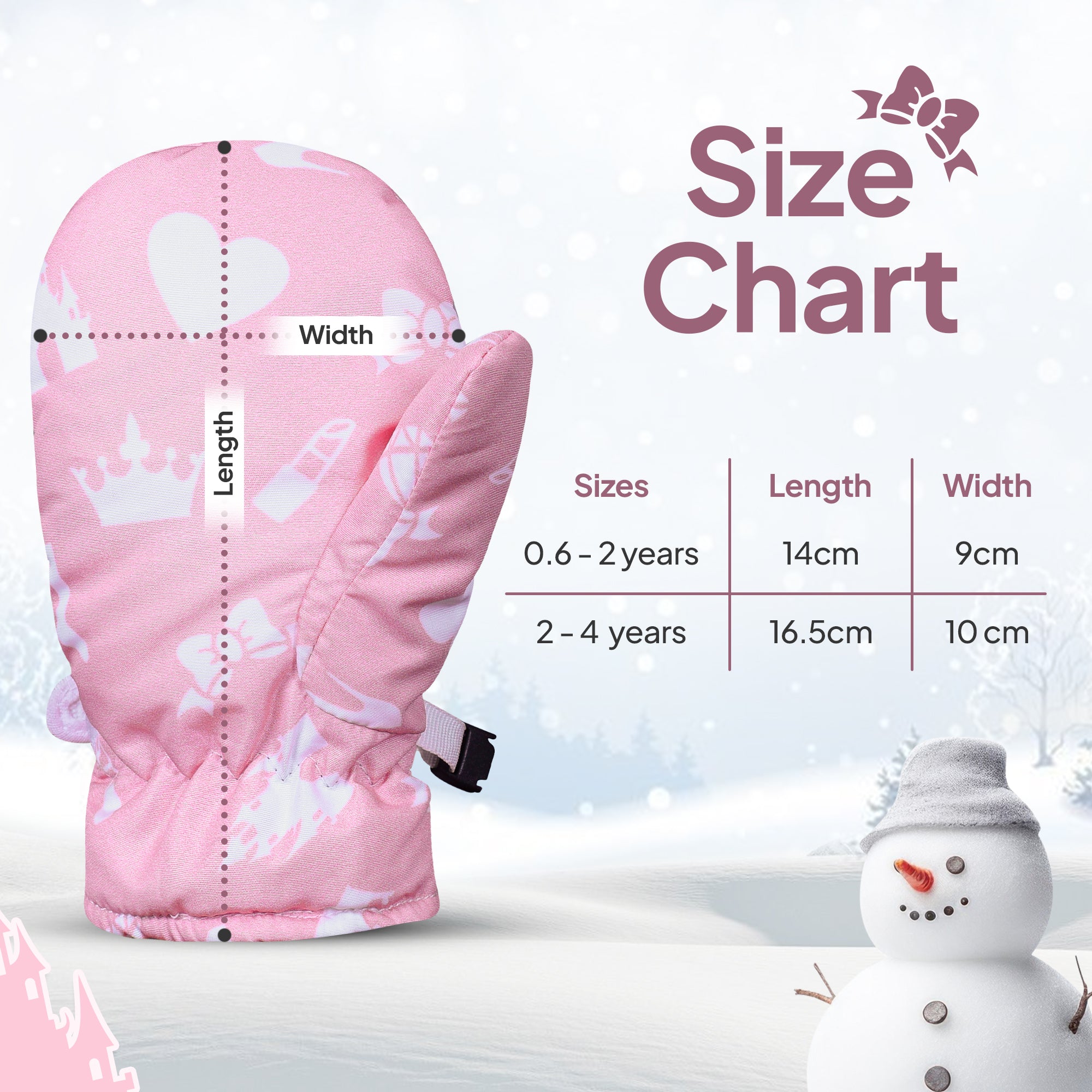 Kids Winter Mittens Gloves – Pink & Sea Green