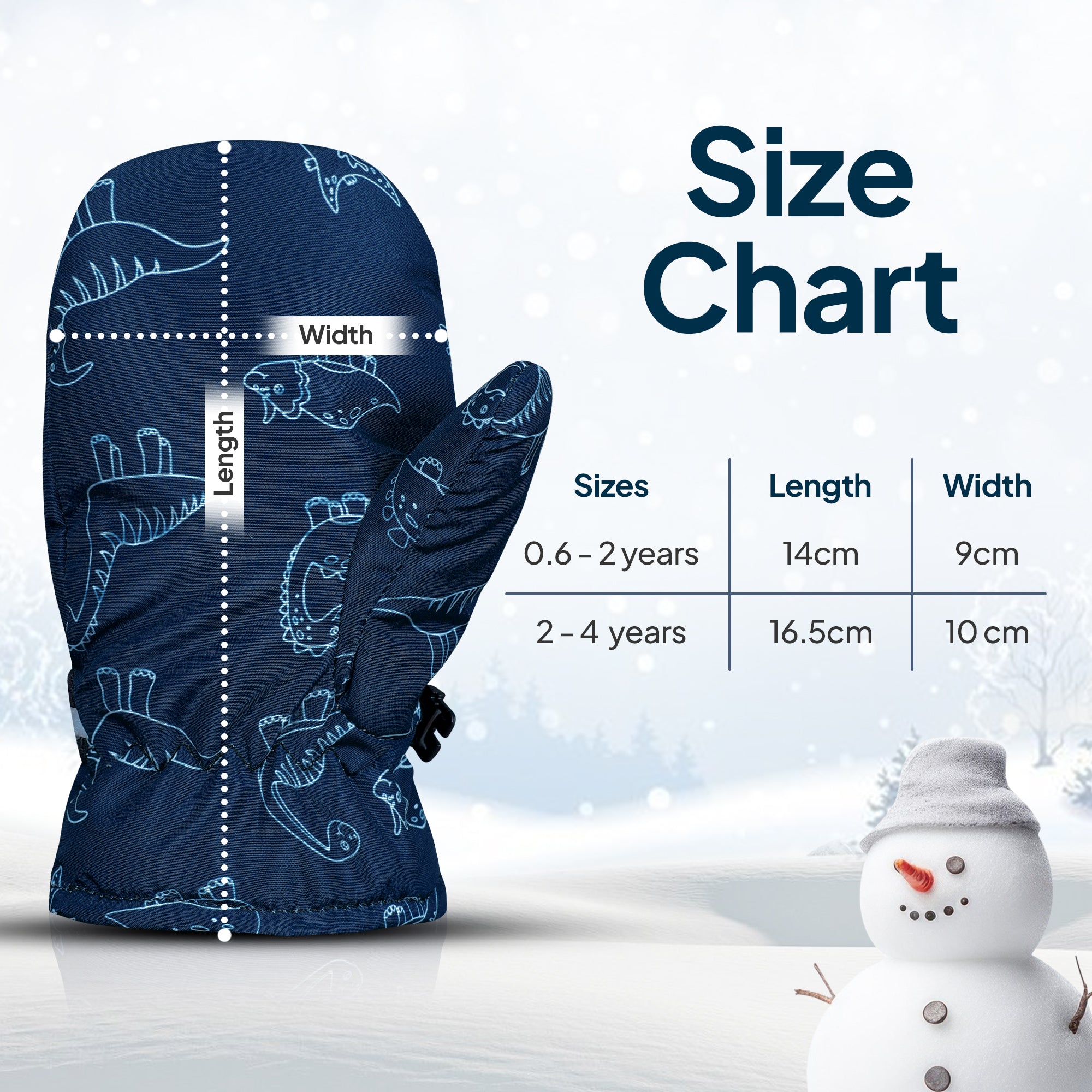 Kids Winter Mittens Gloves – Blue & Grey