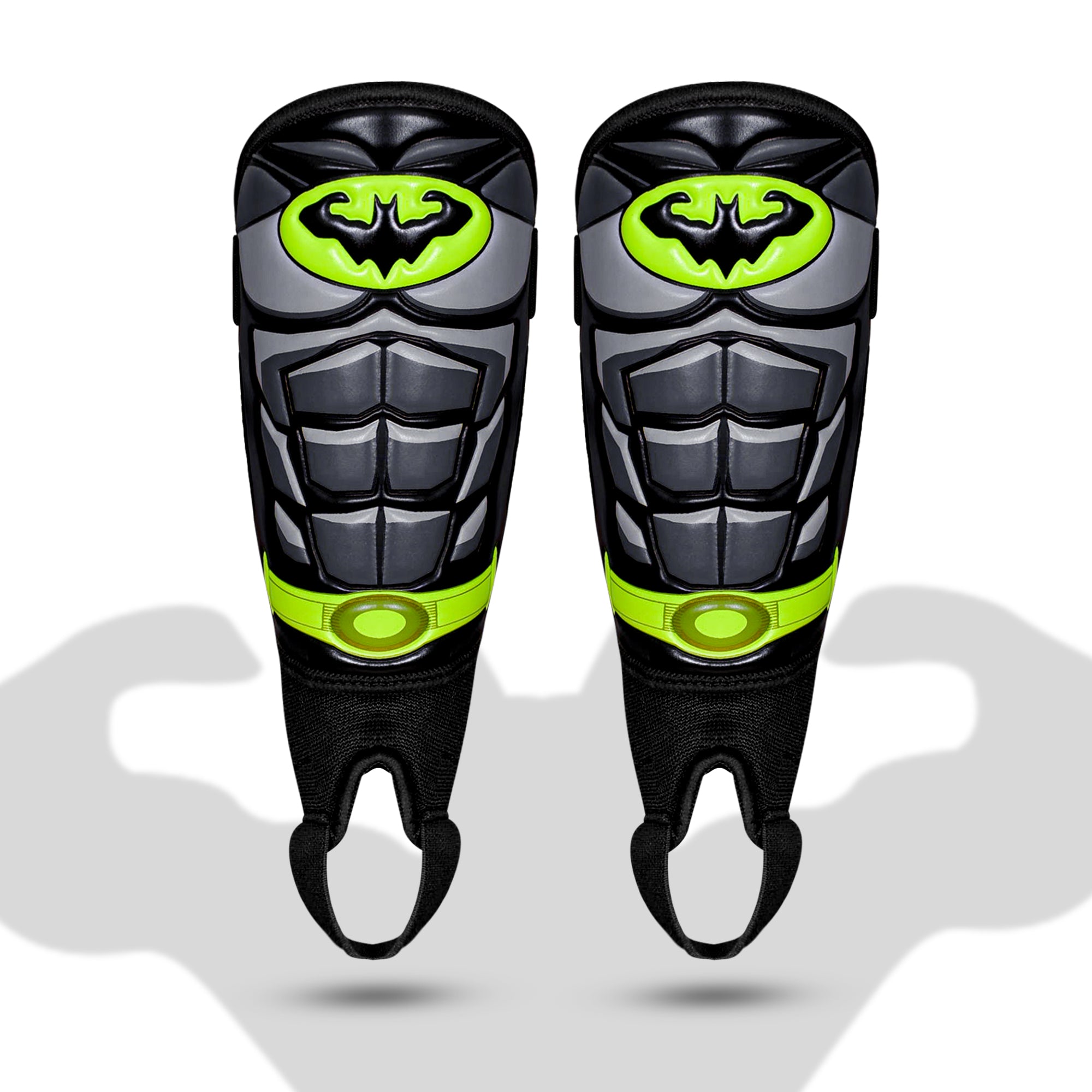Batman Shin Guards for Soccer with Ankle Strap