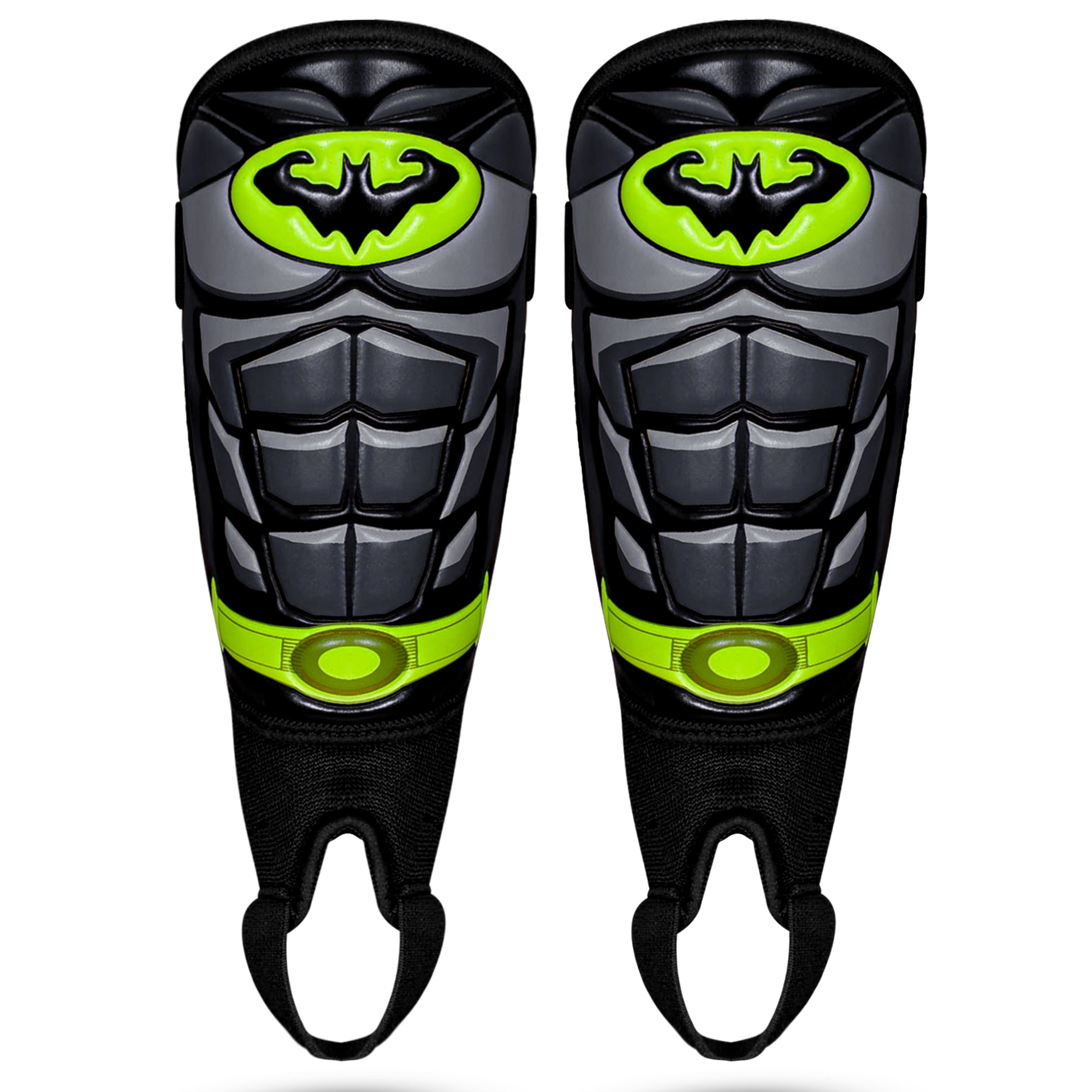 Batman Shin Guards for Soccer with Ankle Strap