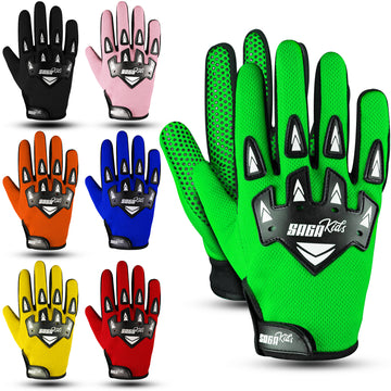 Kids Motorcycle Gloves Green